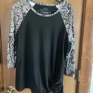 Crazy Train Black and Snake Print Long Sleeve Top